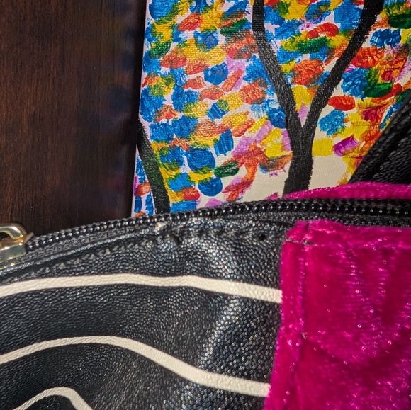 Betsey Johnson Purple and Black And White Handbag - Picture 5 of 7